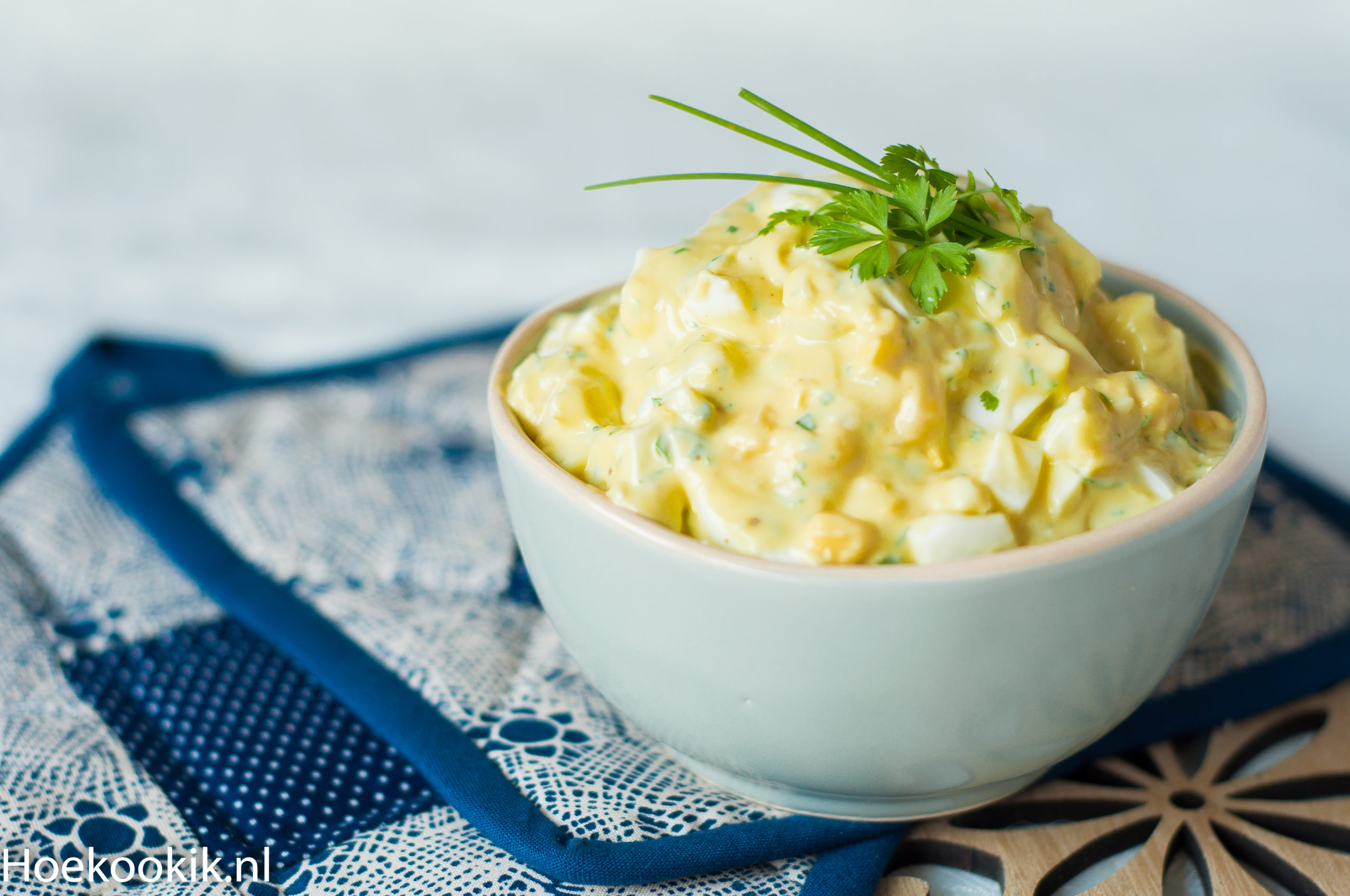 Makkelijke zelfgemaakte eiersalade