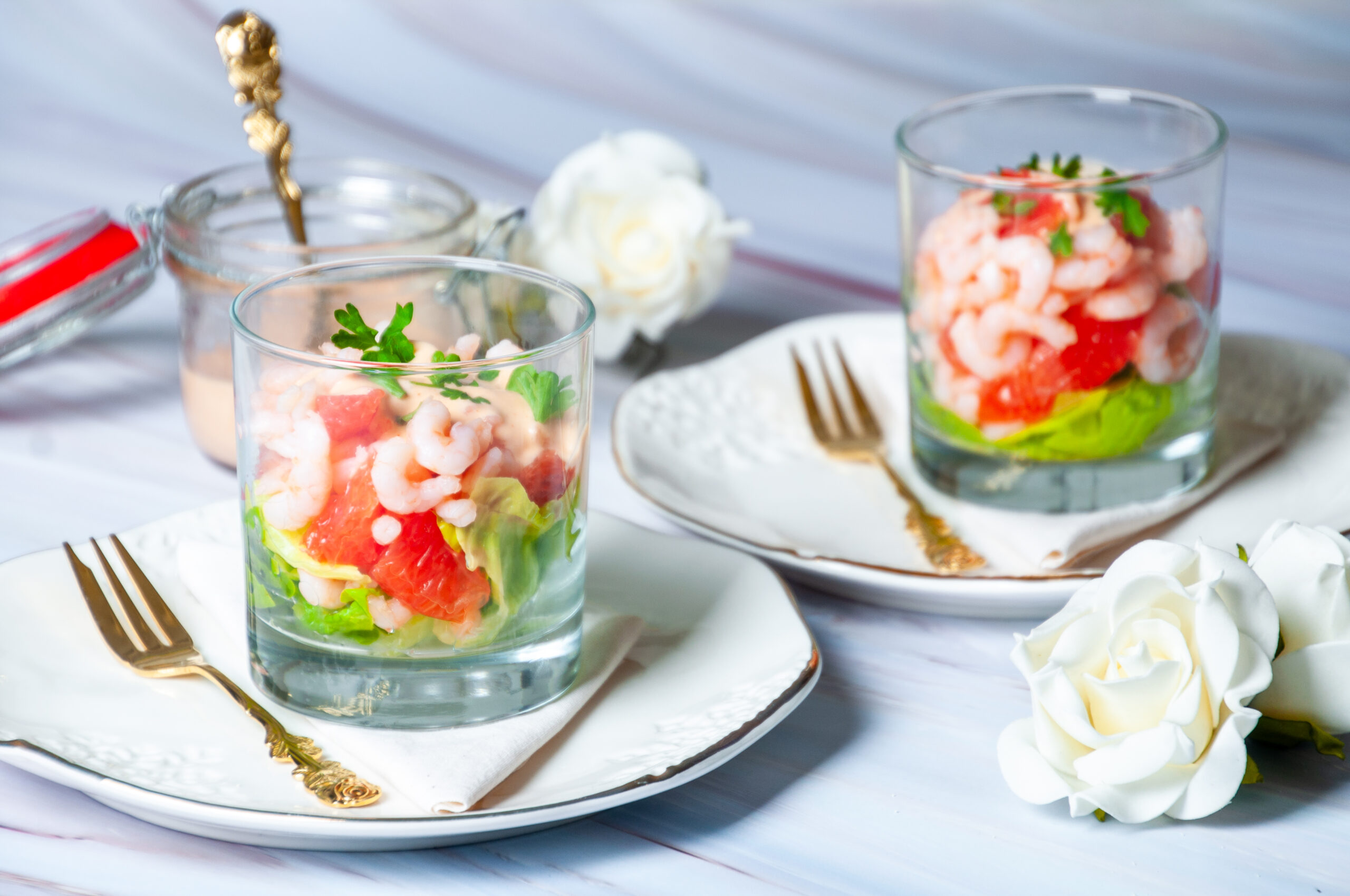 Klassieke garnalencocktail met cocktailsaus